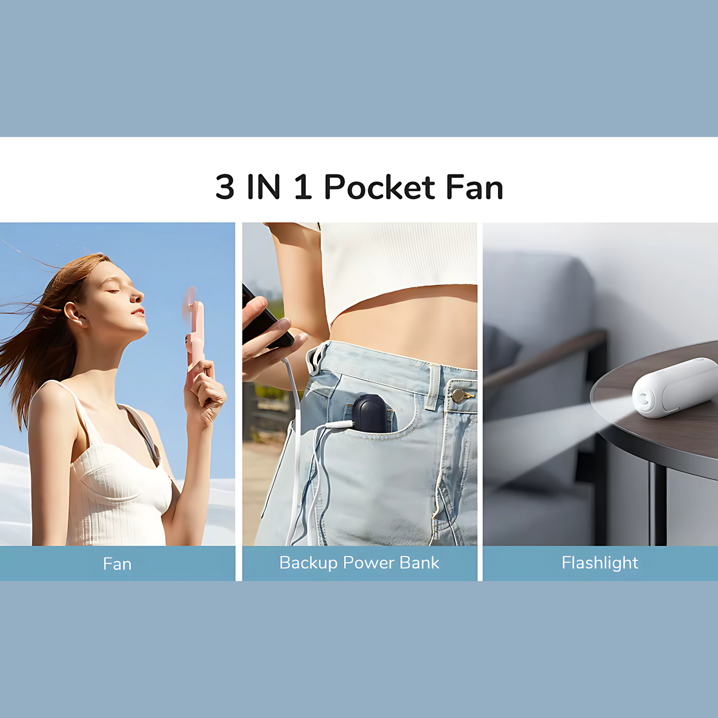 Portable 3-in-1 Mini Fan