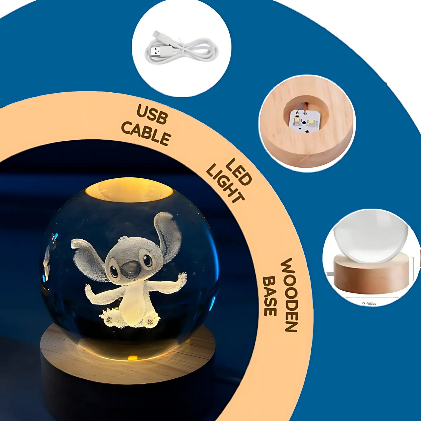3D Disney Crystal Lamp