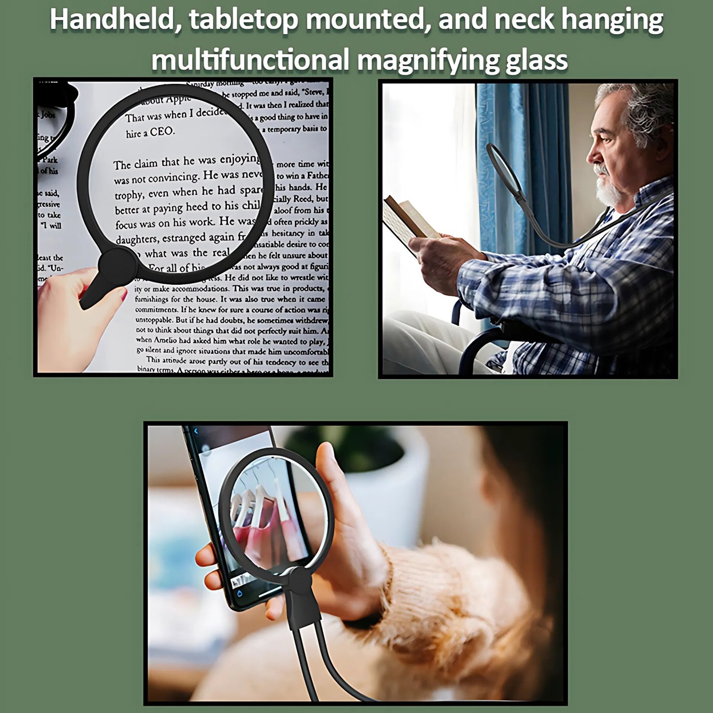 Portable LED Magnifier Glass