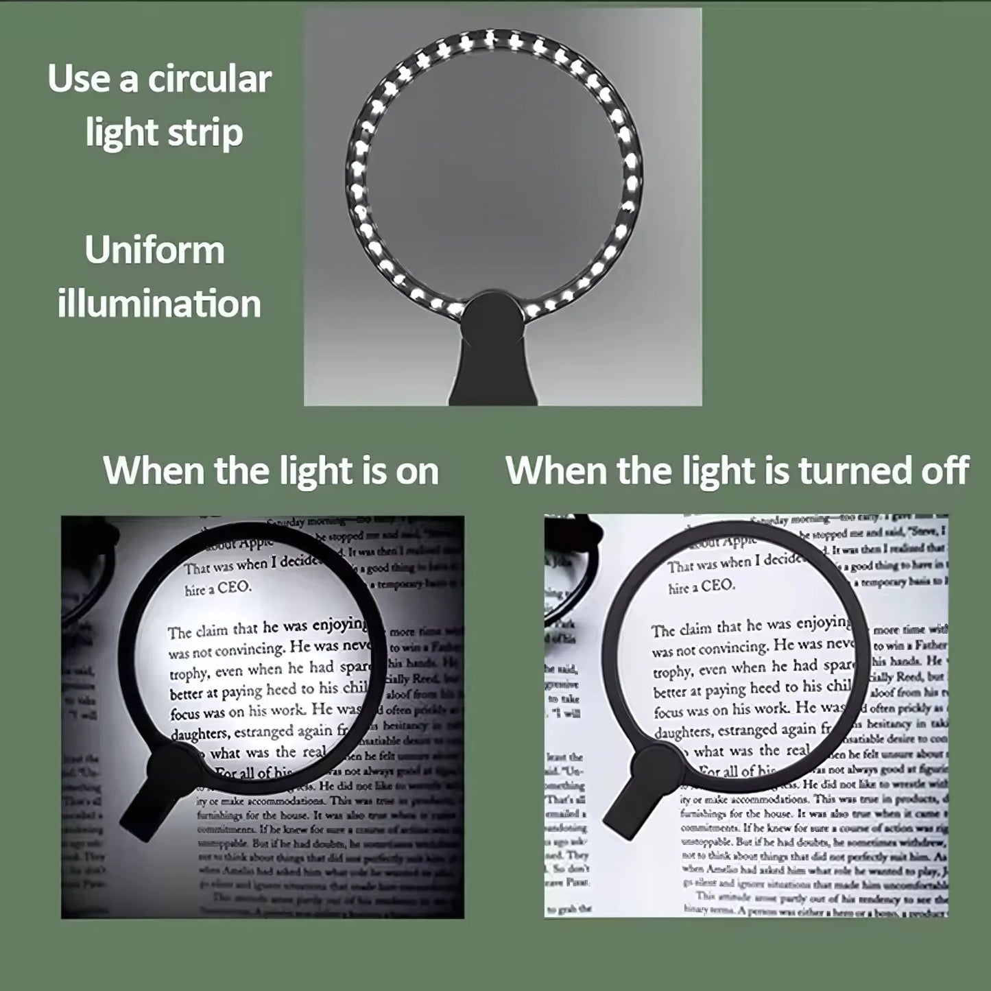Portable LED Magnifier Glass