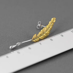 Quill Ink Silver Earrings