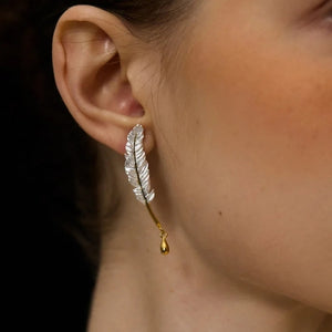 Quill Ink Silver Earrings