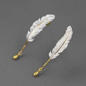 Quill Ink Silver Earrings