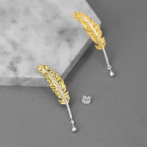 Quill Ink Silver Earrings