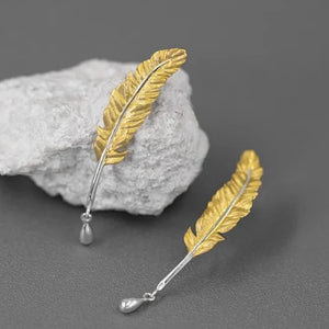 Quill Ink Silver Earrings