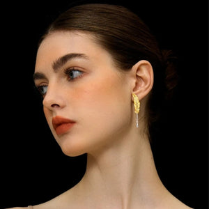 Quill Ink Silver Earrings