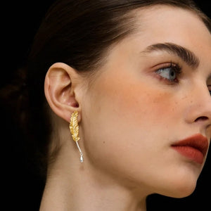 Quill Ink Silver Earrings