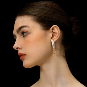 Quill Ink Silver Earrings
