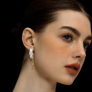 Quill Ink Silver Earrings